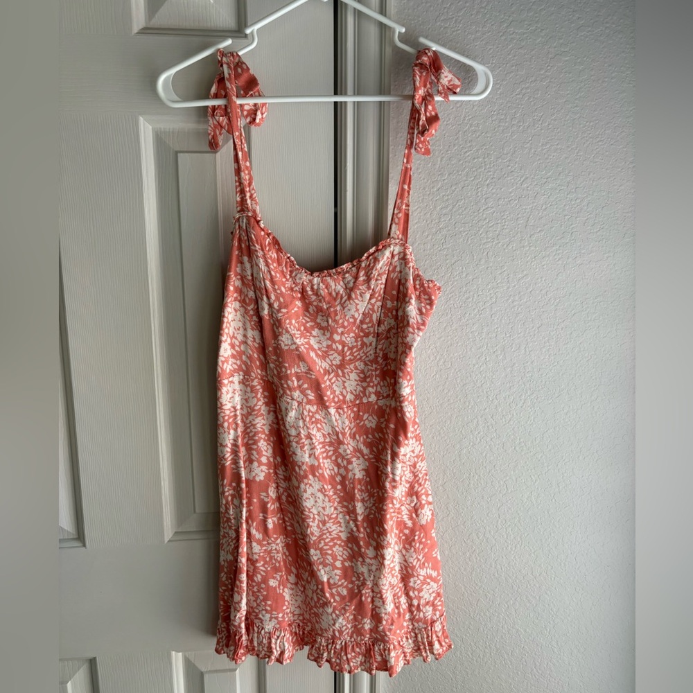 Coral floral dress